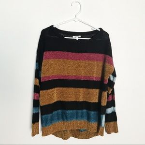 Maurice’s Orange Black Pink Fall Striped Sweater